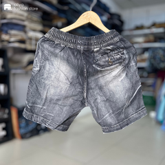 Men's Elastic Waist Washed Denim Shorts
