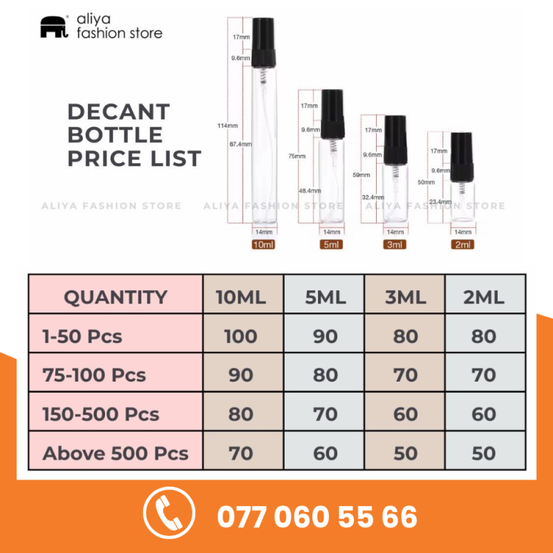 5ml Empty Decant Glass Bottle