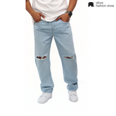 Men's Ripped Washed Denim Jogger Pant DJ4002
