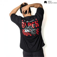 Limarak Oversized Graphic Tee - Black Roses