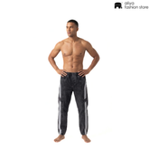 Eddwin Striped Black Denim Jogger