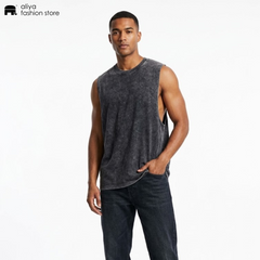Top Line Acid Washed Oversized Plain Tank