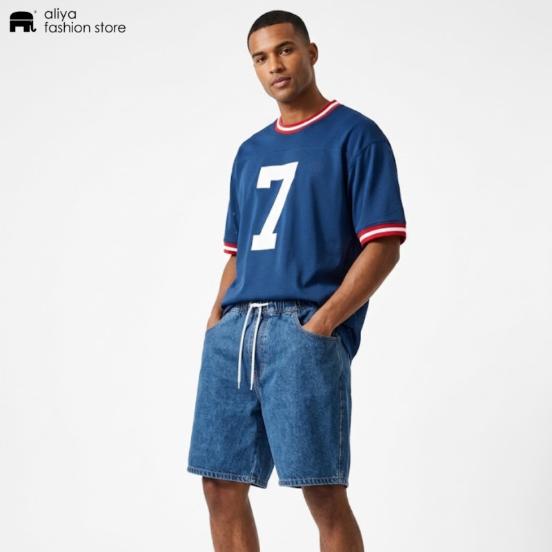 Timing Fashion Acid Washed Denim Code Short