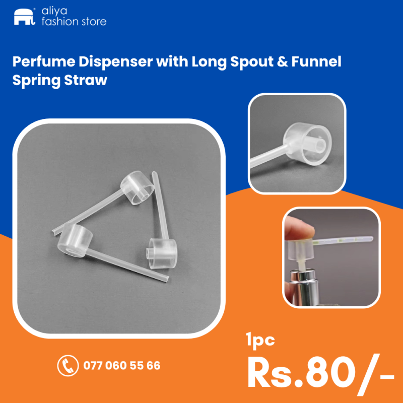 Perfume Dispenser with Long Spout & Funnel Spring Straw