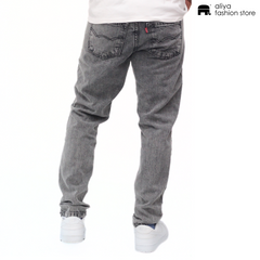 Metal Grey Acid Wash Denim Jogger Pant