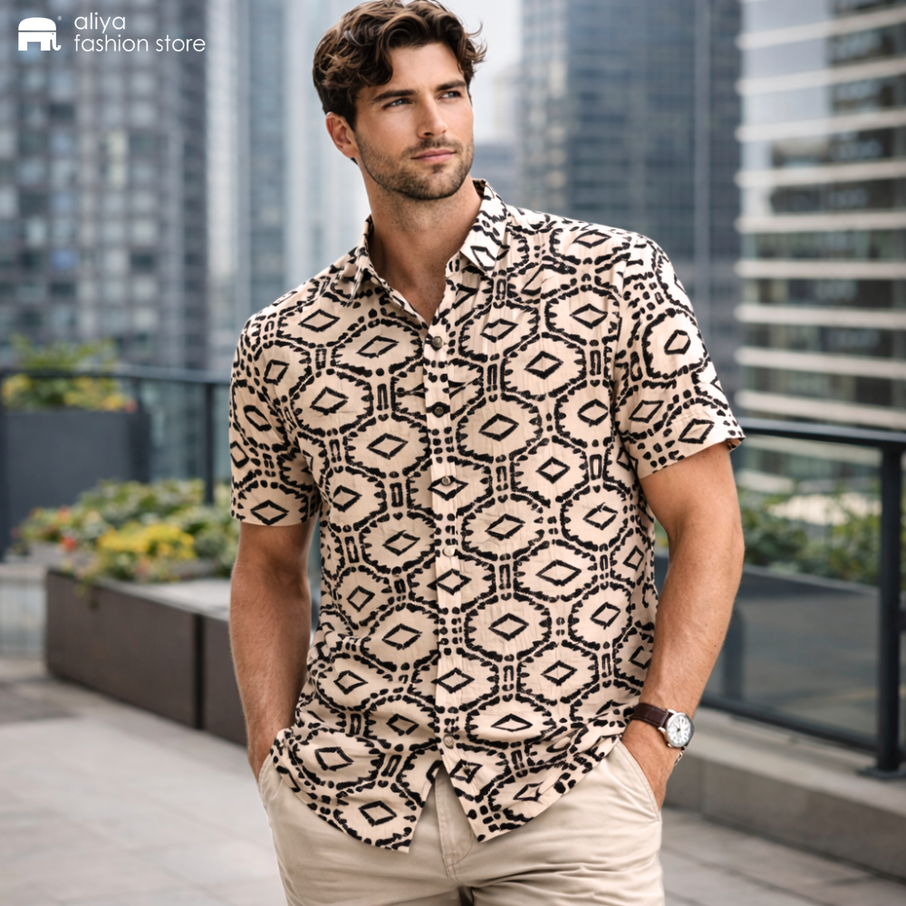 Aether Printed Oversized Shirt AE306