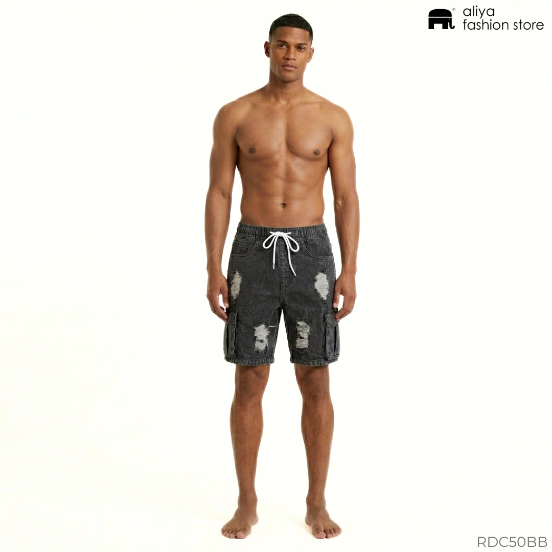 Ripped Denim Cargo Short RDC50BB