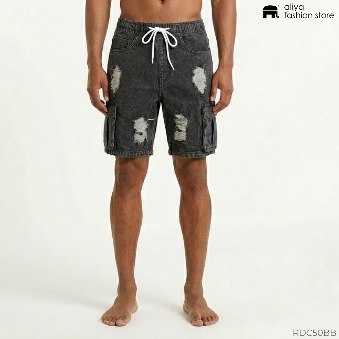 Ripped Denim Cargo Short RDC50BB