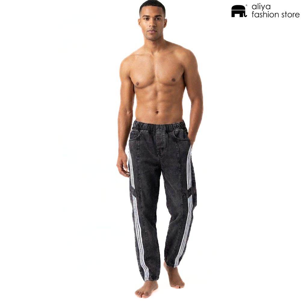 Eddwin Striped Black Denim Jogger