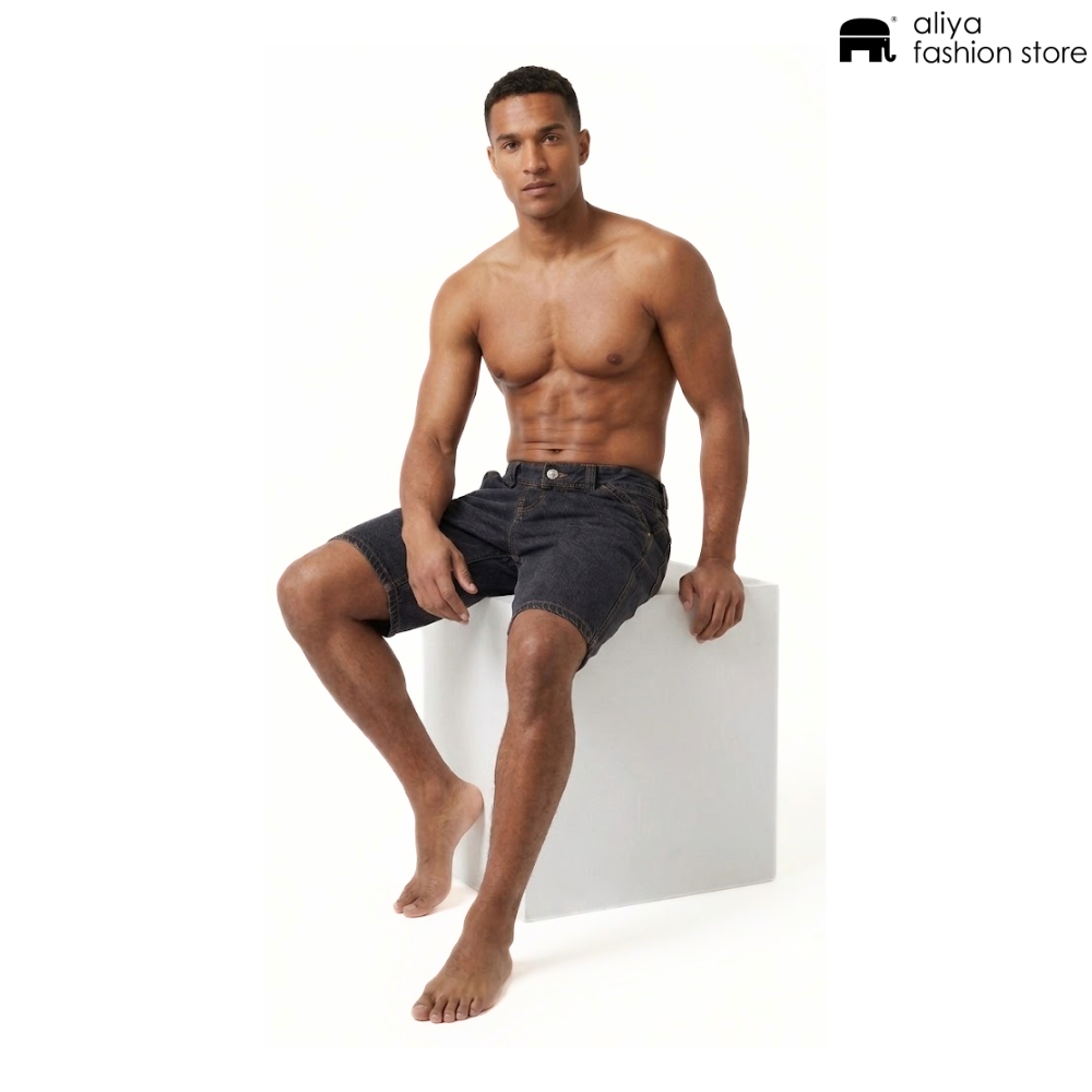 Branded Oversized Denim Short